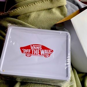 Vintage vans metal container.
